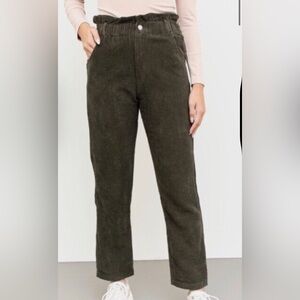 Vintage Havana Paperbag Waist Trouser Corduroy